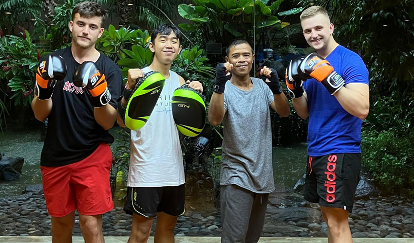 Muay Thai class led by our professional trainers