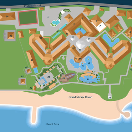 Grand Mirage Resort's map