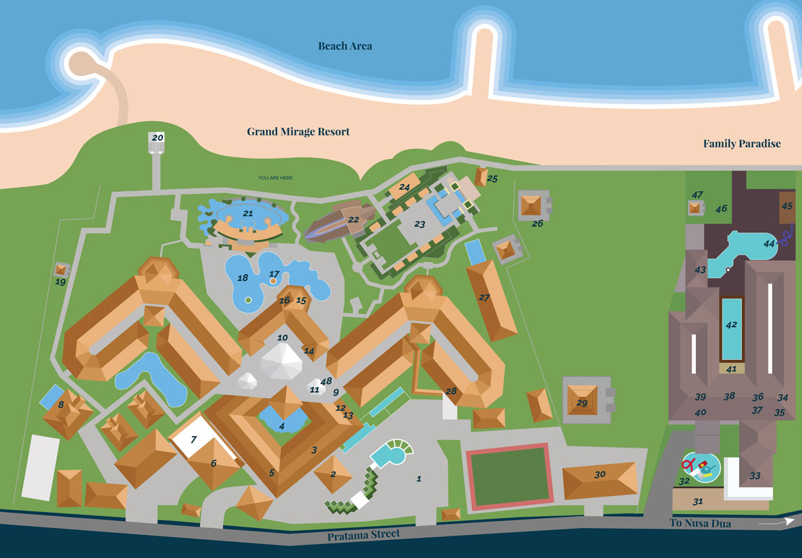 Grand Mirage Resort's map